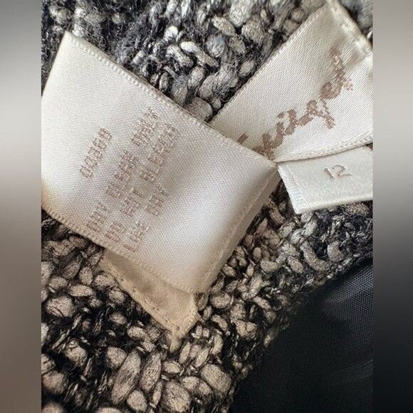 Spiegel Silver Metallic Black Houndstooth Pencil Skirt Size 12 - Picture 6 of 16